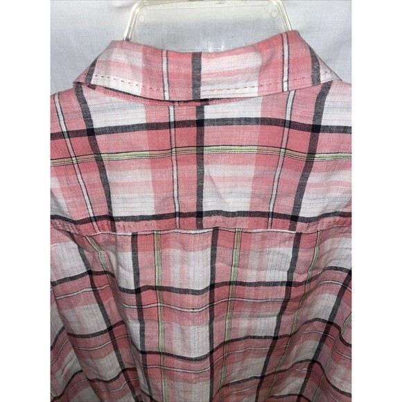 Tommy Bahama Men’s Casual Shirt Size XL Pink Plaid 100% Linen Beach Cruise - Picture 9 of 12